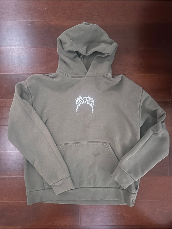 Lost Other - Lost Olive Green Hoodie with White Flame Graphic